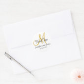Merci Mariage Faveur Stickers Monogramme Or (Enveloppe)