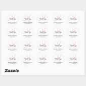 Merci Mariage Faveur Stickers Monogramme rose (Feuille)