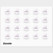 Merci Mariage Faveur Stickers Monogramme violet (Feuille)