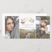 Merci Mariage Floral Blanc et Or (Devant / Derrière)