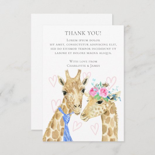 Merci Mariage Giraffe (Devant / Derrière)