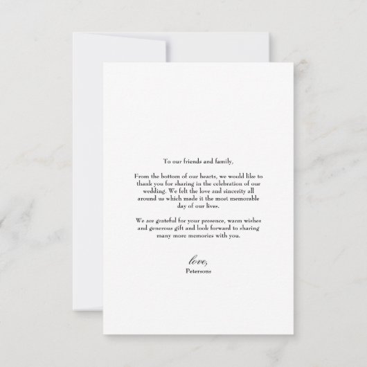 Merci Mariage gothique Squelette noir et blanc (Dos)