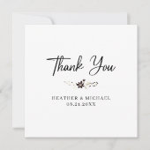 Merci Mariage Gratitude Elégante carte Carré (Devant)