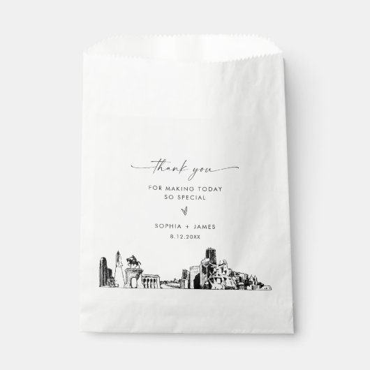Merci Mariage Houston Skyline Favoriser les sacs (Devant)