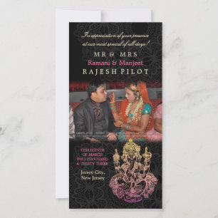 Merci Mariage indien de Ganesh Carte photo