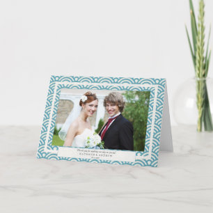 Merci Mariage japonais Seigaiha/texte personnalisé