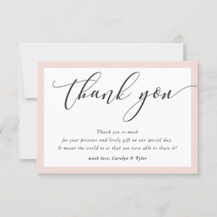 MERCI mariage mignon élégant noir rose pâle