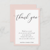 MERCI mariage mignon élégant noir rose pâle (Devant / Derrière)