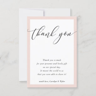 MERCI mariage mignon élégant noir rose pâle