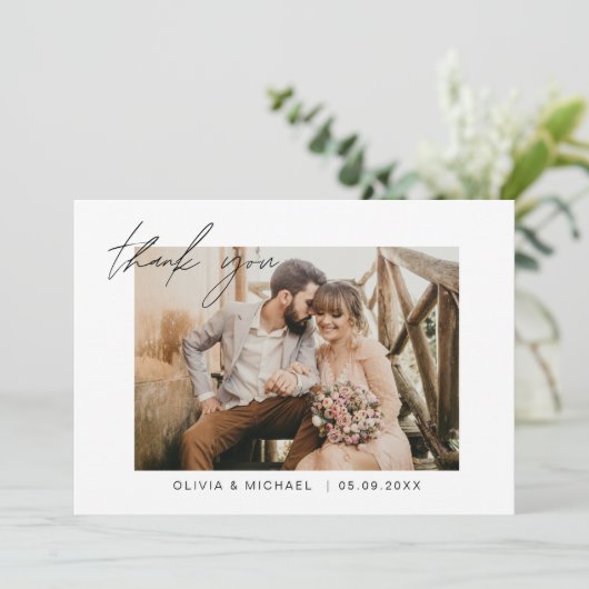 Merci Mariage minimaliste Photo simple (Debout devant)