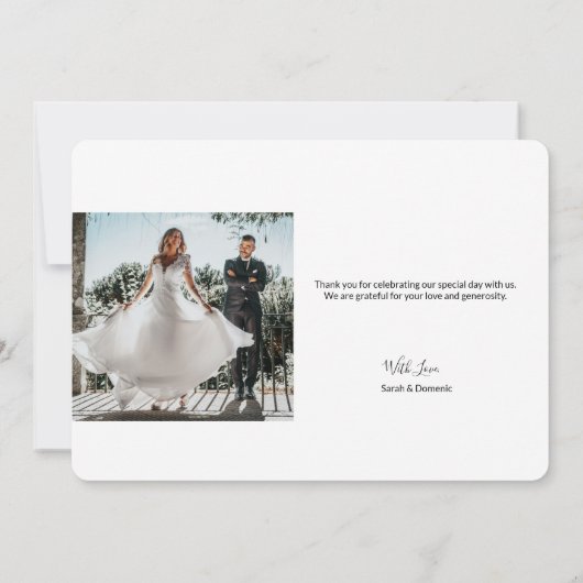 Merci Mariage minimaliste simple vert (Dos)