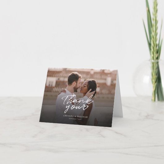 Merci Mariage moderne à lettres mains (Devant)