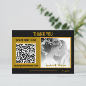 Merci Mariage moderne, Code QR, Photo, Noir /Or (Debout devant)