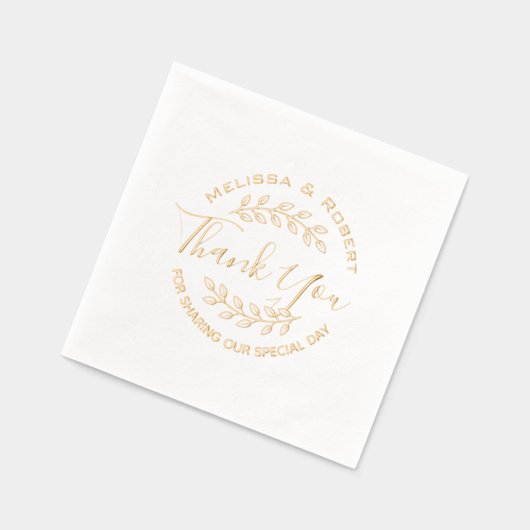 Merci Mariage moderne feuille (Gauche)