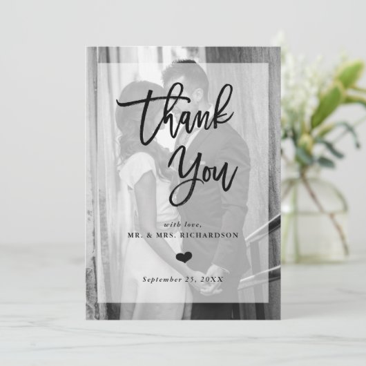 Merci Mariage moderne | Photo avec superposition (Debout devant)