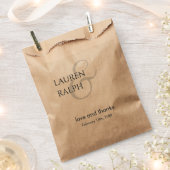 Merci Mariage Monogrammé Noir Favoriser les sacs (Coupé)