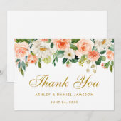 Merci Mariage or de corail floral (Devant / Derrière)