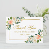 Merci Mariage or floral coral (Debout devant)