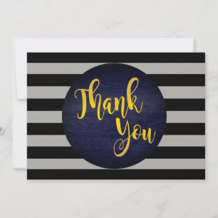 Merci Mariage or noir rayé