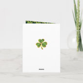 Merci mariage or, vert irlandais trèfle & cadre (Dos)
