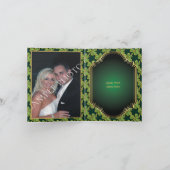 Merci mariage or, vert irlandais trèfle & cadre (Intérieur)