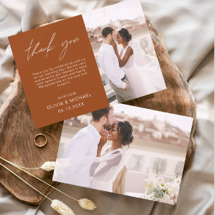 Merci Mariage orange brûlé photo minimaliste
