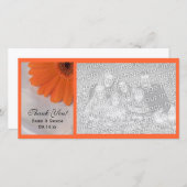 Merci Mariage orange et blanc satiné (Devant / Derrière)