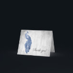 Merci Mariage Peacock bleu<br><div class="desc">Express vos remerciements à la famille et aux invités avec cet élégant carte de remerciements mariage Blue Peacock. Le design de la carte présente un élégant paon contre un feuillage délicat et un arrière - plan grunge. Papier à lettres mariage supplémentaire disponible avec cette conception aussi.</div>