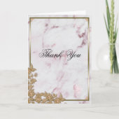 Merci Mariage perles, or et marbre rose (Devant)