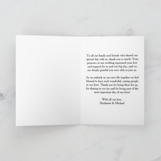 Merci Mariage perles, or et marbre rose (Intérieur)