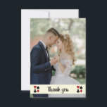 Merci Mariage photo Black Cream<br><div class="desc">Merci à vos invités en leur envoyant ces fabuleuses cartes de remerciement en noir,  blanc crème et rouge poker costumes photo.</div>