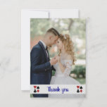 Merci Mariage photo Blue Las Vegas<br><div class="desc">Merci à vos invités en leur envoyant ces fabuleux maillots de jeu de poker bleu,  blanc et rouge photo merci cartes à tous vos invités qui ont aidé à célébrer votre mariage.</div>