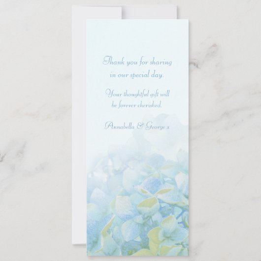 Merci mariage photo carte hydrangea (Dos)