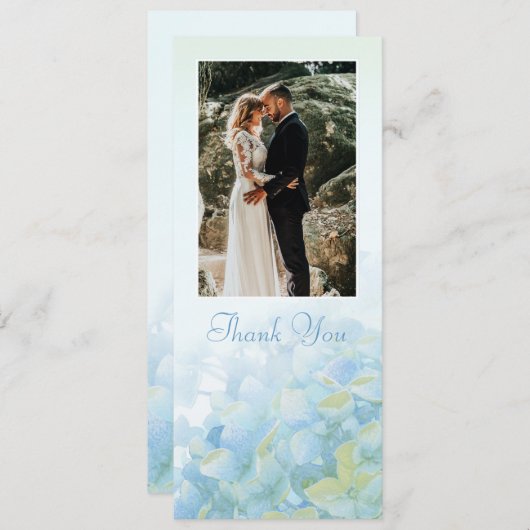 Merci mariage photo carte hydrangea (Devant / Derrière)