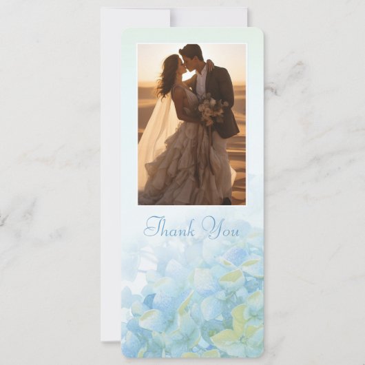 Merci mariage photo carte hydrangea (Devant)