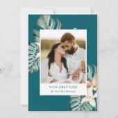 Merci Mariage photo floral tropical (Devant)