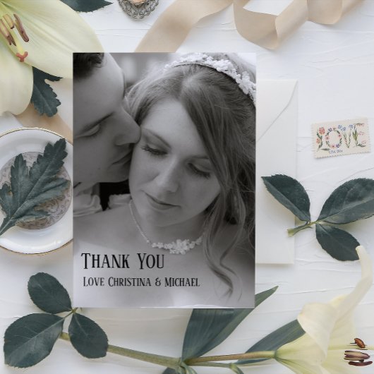 Merci Mariage photo minimaliste moderne entièremen