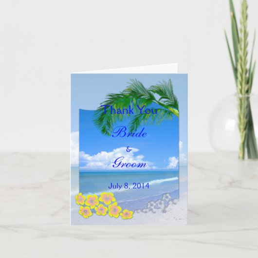 Merci Mariage Plage Et Ciel Bleu (Devant)