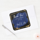 Merci mariage pour étiquettes, stickers bleu (Enveloppe)