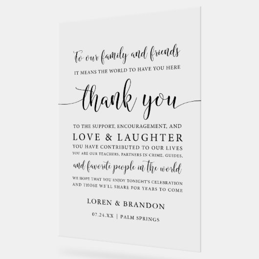 Merci mariage Pour Réception De Mariage À Venir (Angle)