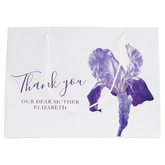 Merci mariage pourpre iris mère de faveur sac (Devant)