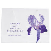 Merci mariage pourpre iris mère de faveur sac (Dos)