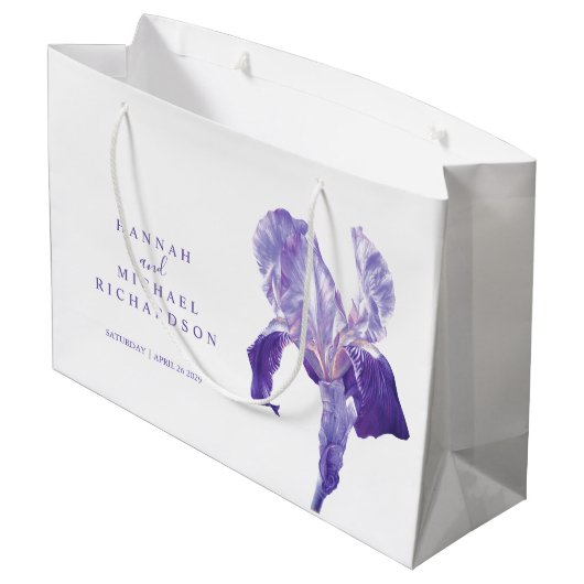 Merci mariage pourpre iris mère de faveur sac (Dos Angle)