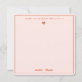 Merci Mariage Rétro rose&rouge écriture manuscrite (Devant)