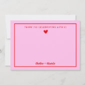 Merci Mariage Rétro rose&rouge écriture manuscrite (Devant)