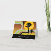 Merci Mariage rétro Sunset Tropical Palm Trees (Devant)