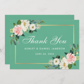 Merci Mariage rose flou rose Neo Mint or (Devant / Derrière)