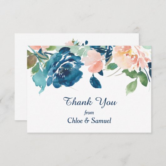 Merci Mariage Rose Indigo Blue Peach (Devant / Derrière)