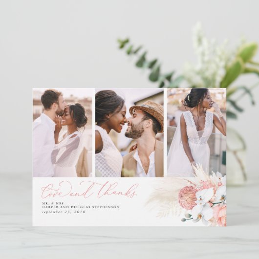 Merci Mariage rose Pampas Tropical (Debout devant)