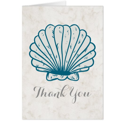 Merci Mariage Royal Blue Rustic Seashell (Devant)
